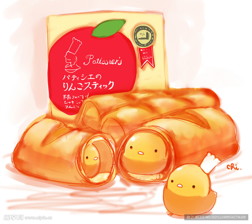 美味芝士卷与可爱小鸡