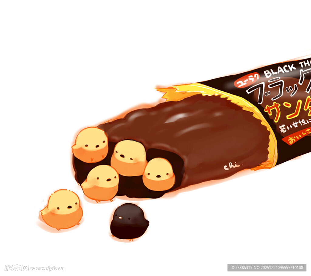 巧克力棒中钻出可爱小零食