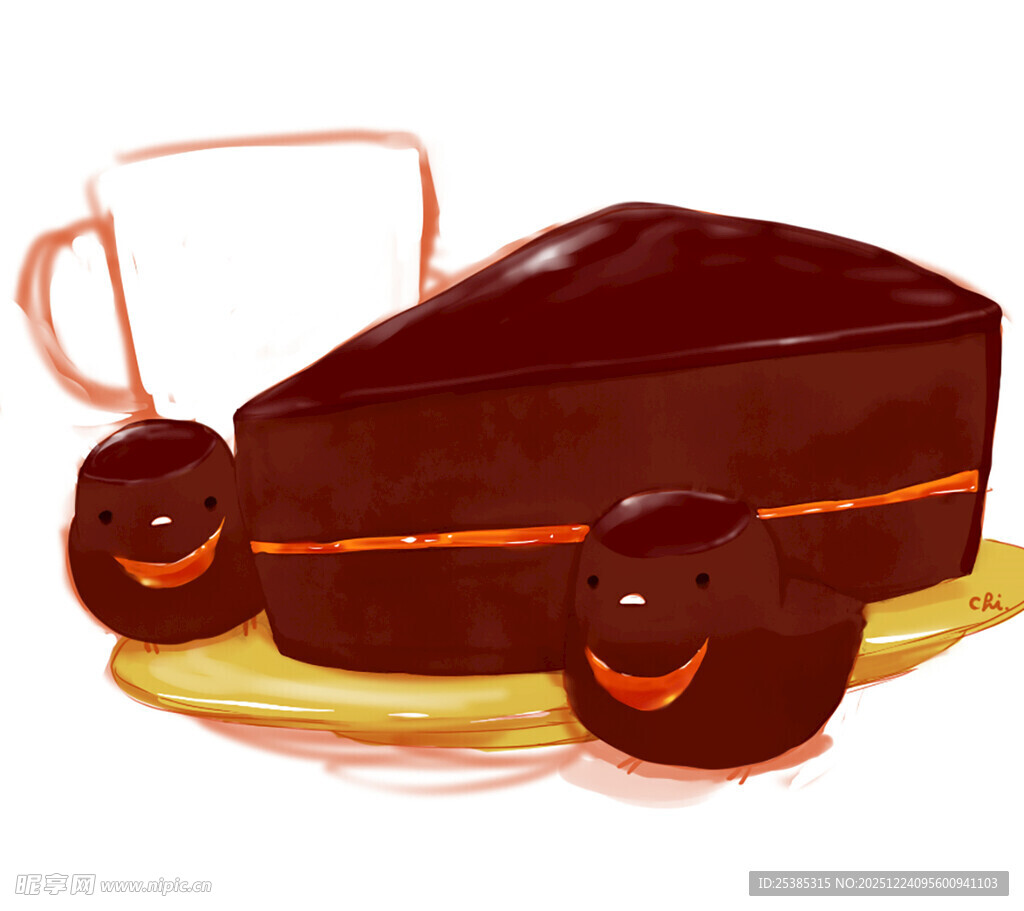 美味巧克力蛋糕与咖啡