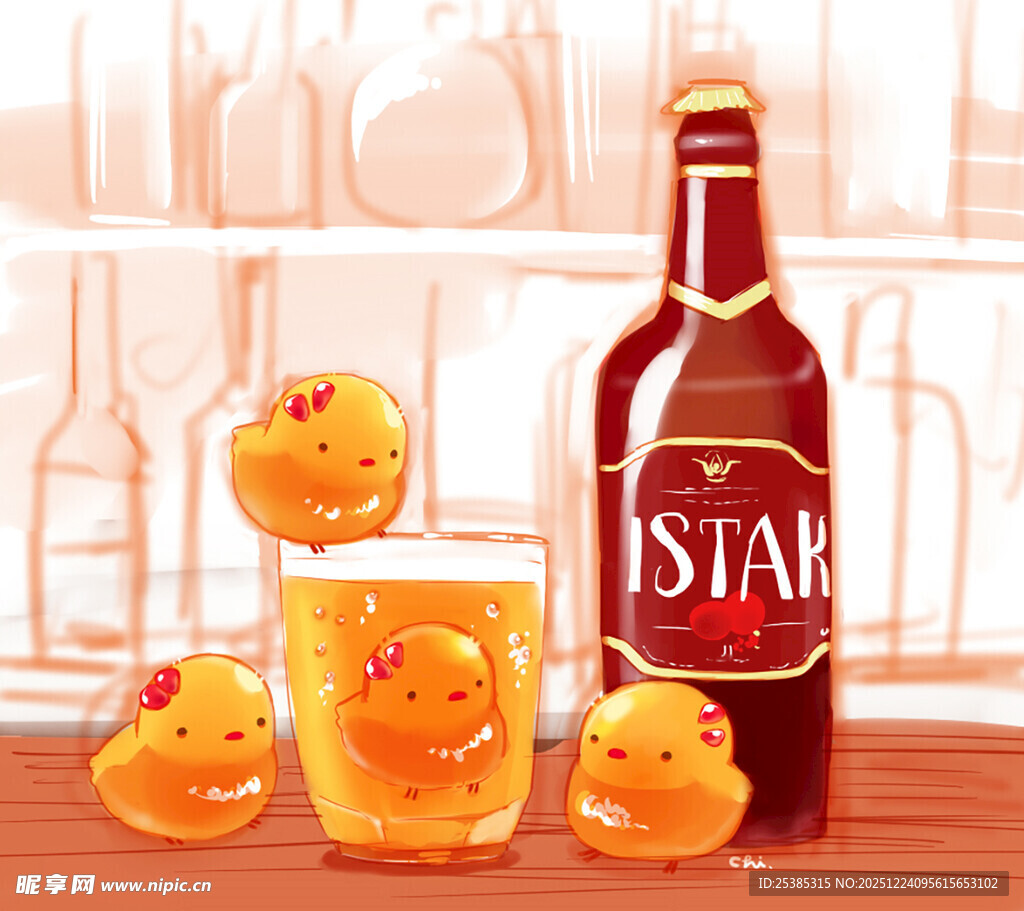 啤酒与小黄鸭的趣味组合