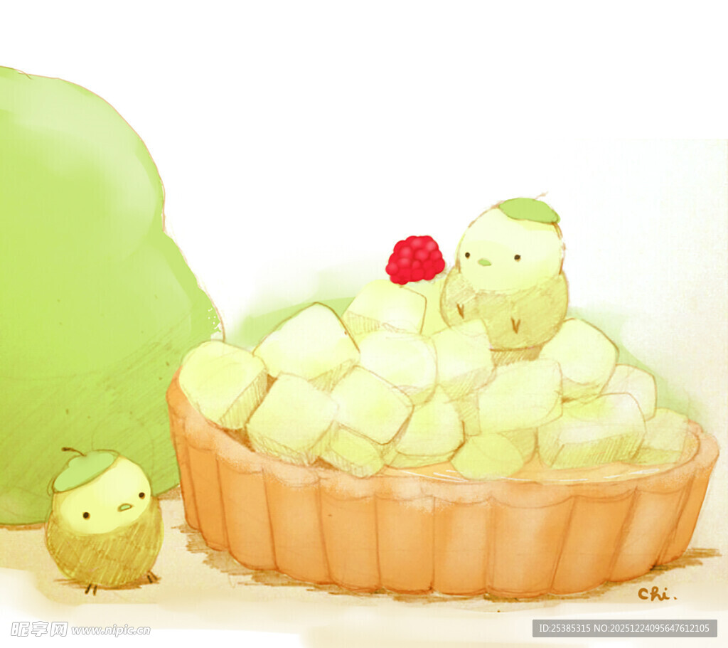 可爱卡通小点心插画