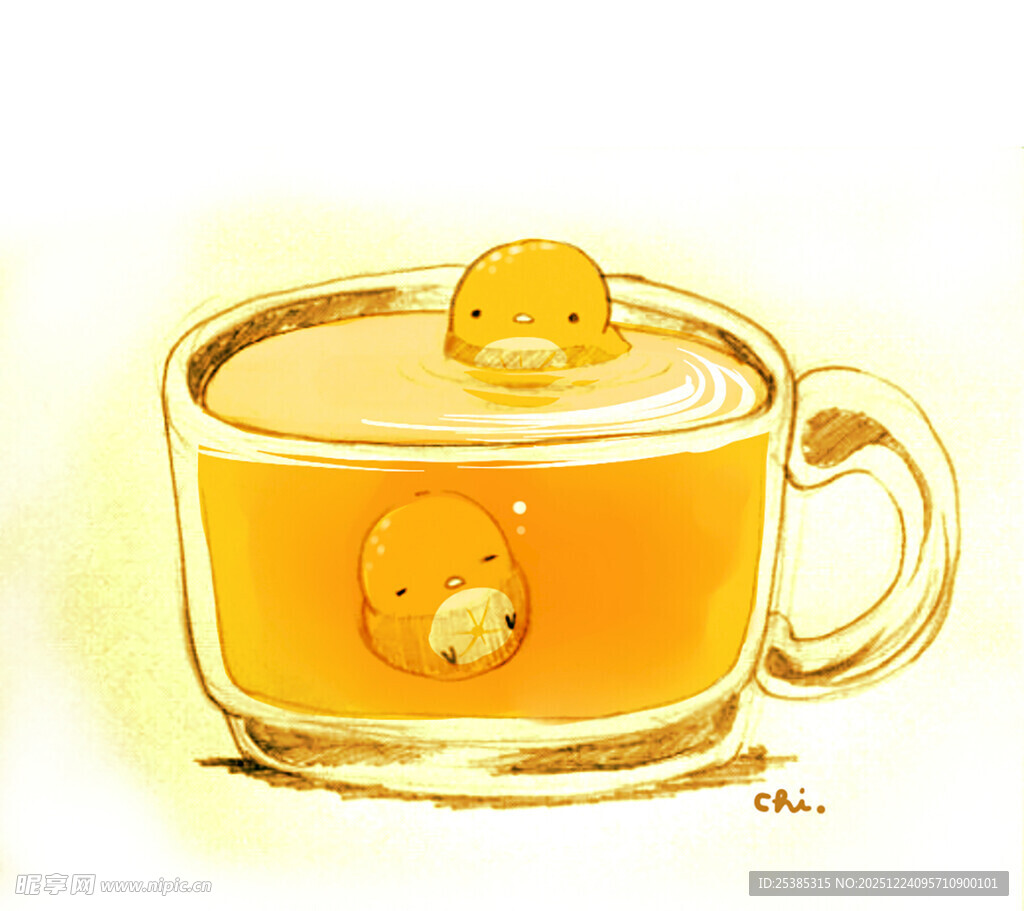 杯中萌趣小黄鸭