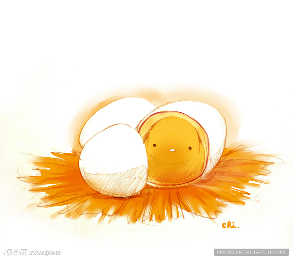 破壳而出的可爱小鸡