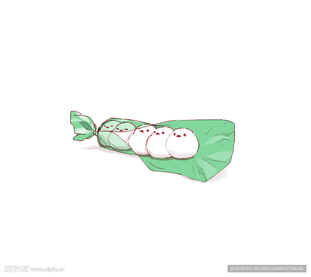 绿色包装棉花糖零食