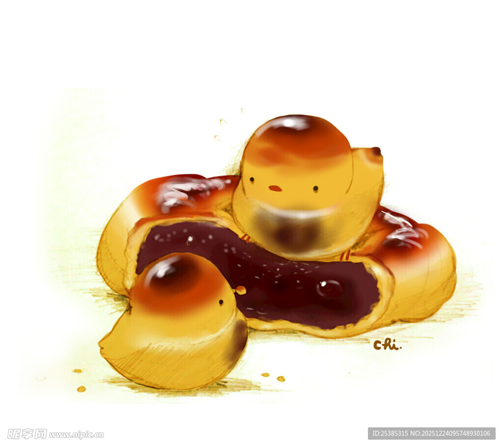 可爱夹心面包造型小点心