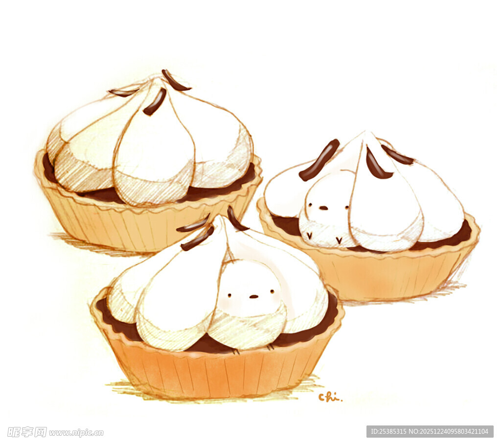 可爱卡通风的美味蒸包子