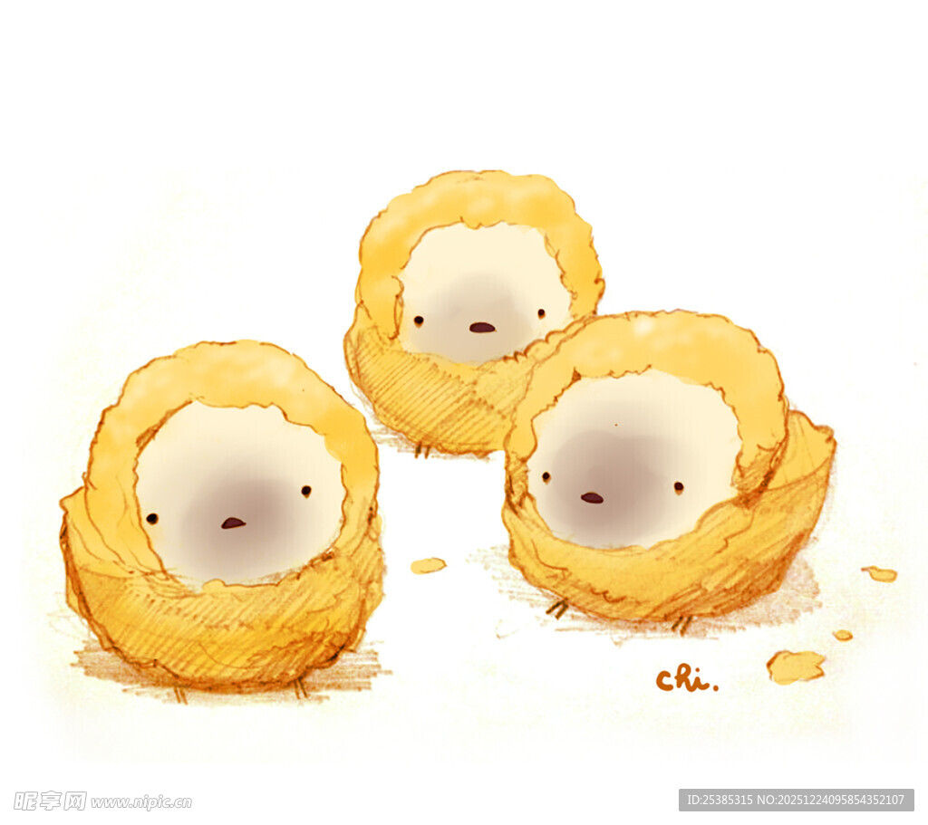 可爱卡通小鸡破壳瞬间