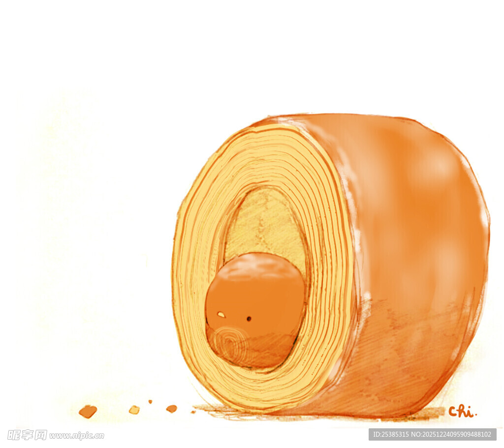 美味瑞士卷插画