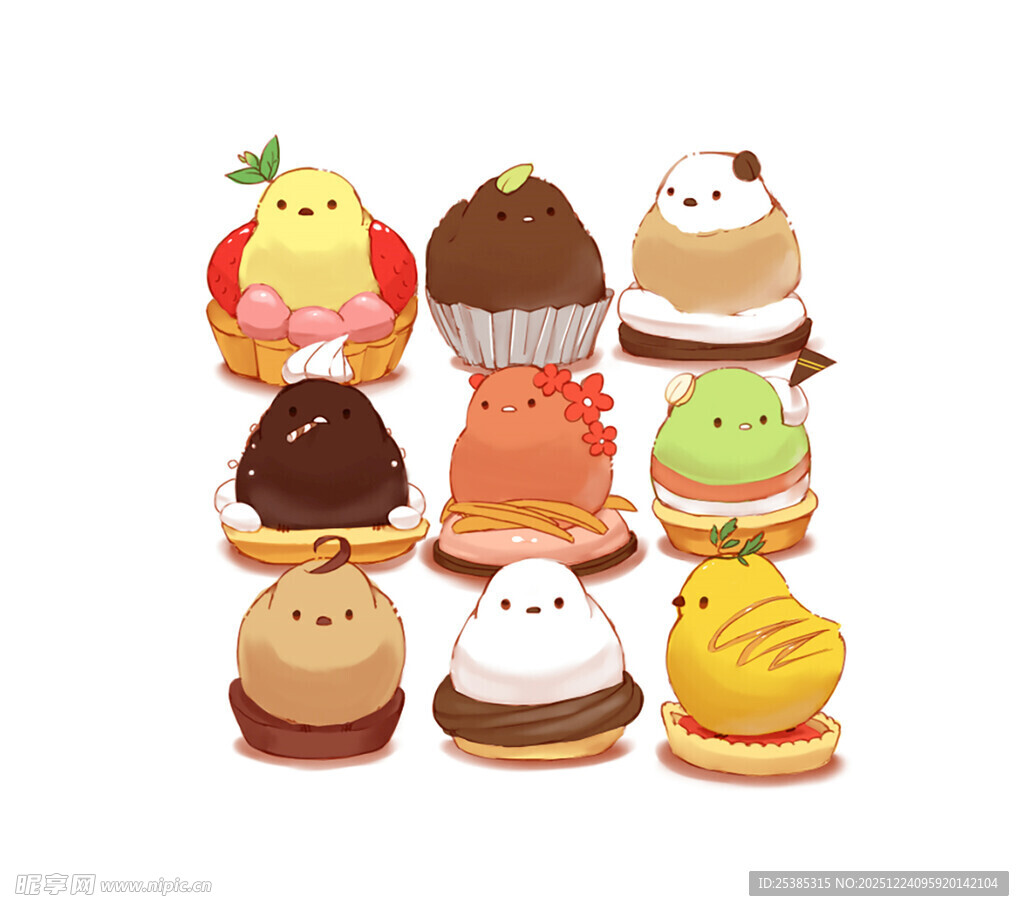 可爱甜点造型毛绒玩具