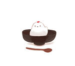 可爱白团子配勺与容器