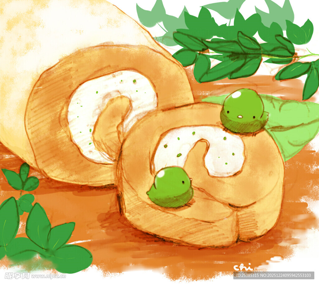 抹茶奶油蛋糕卷