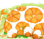 萌鸭与南瓜的温馨画面