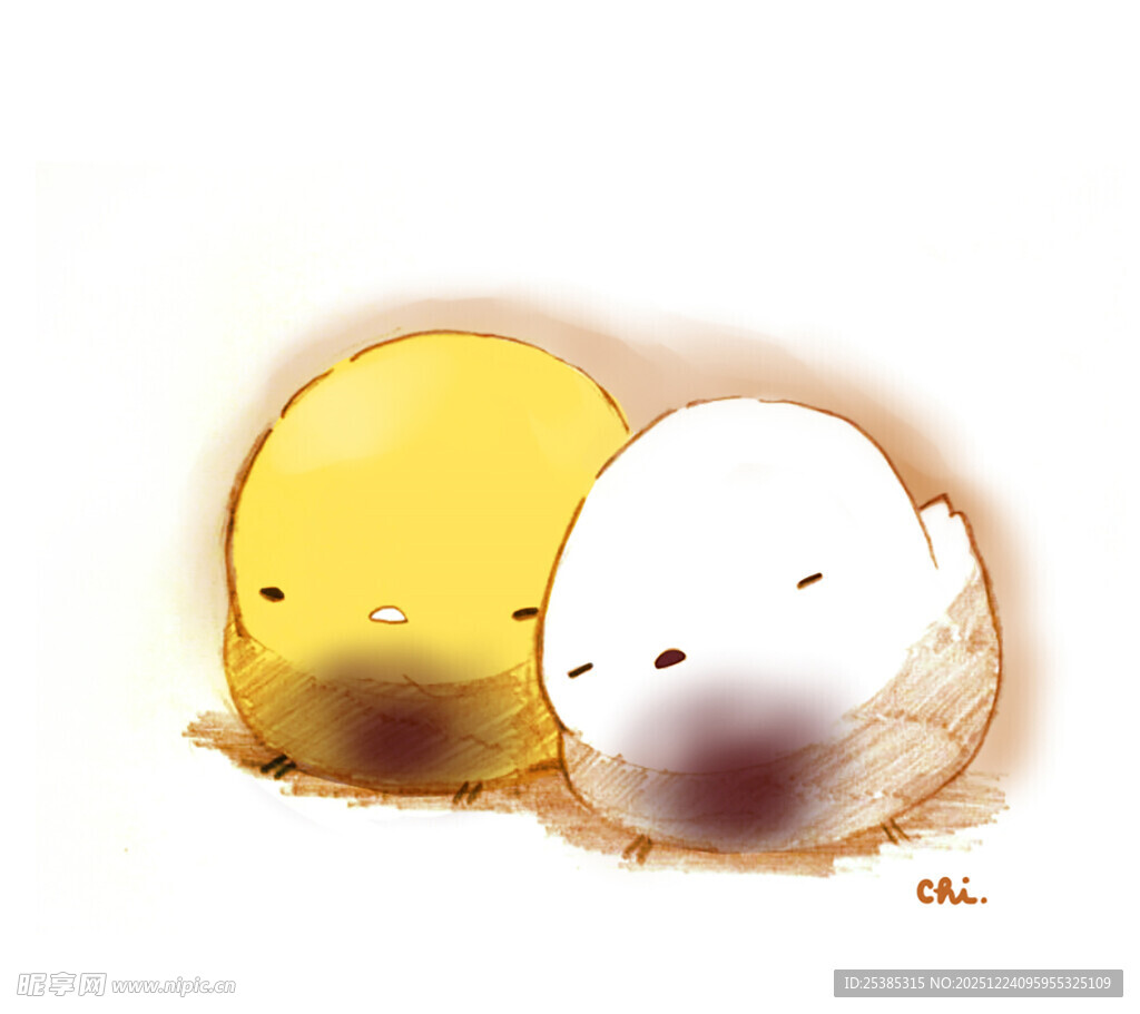 可爱双蛋黄卡通形象