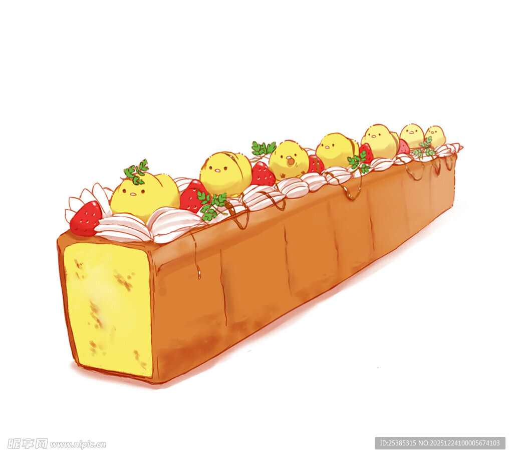 美味卡通造型长条蛋糕