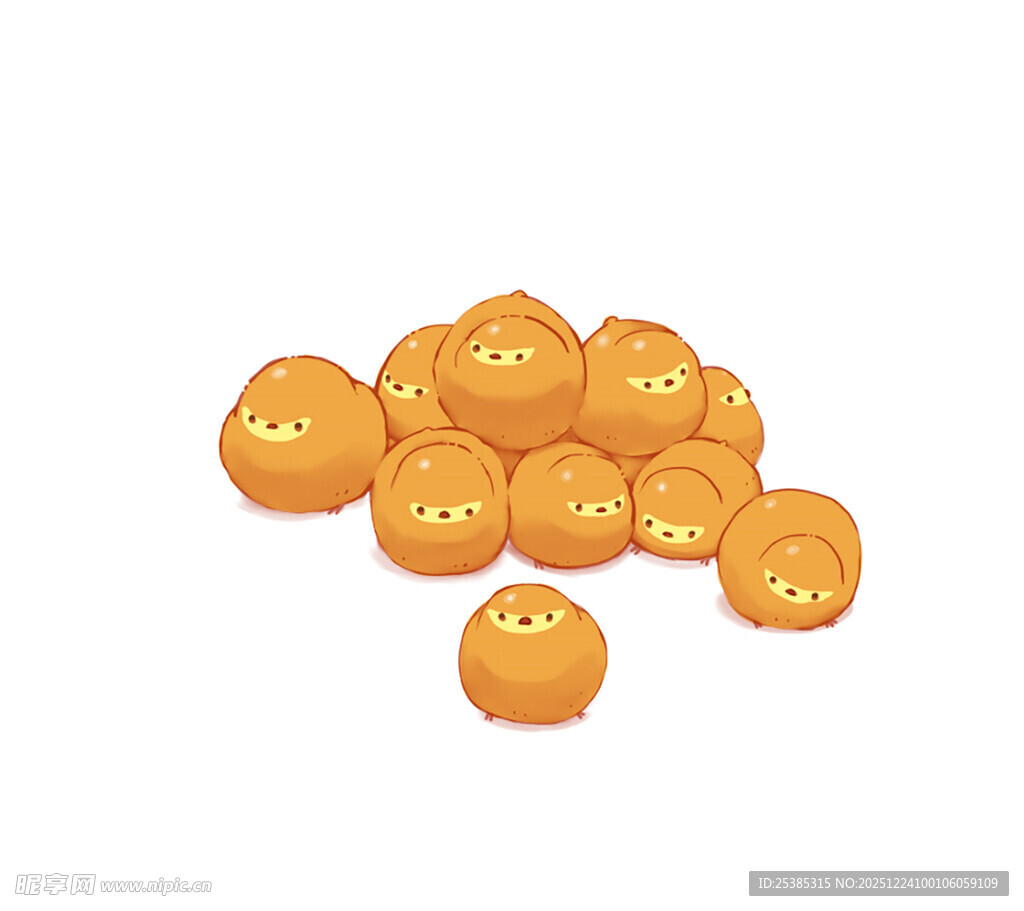 可爱橙色表情圆球
