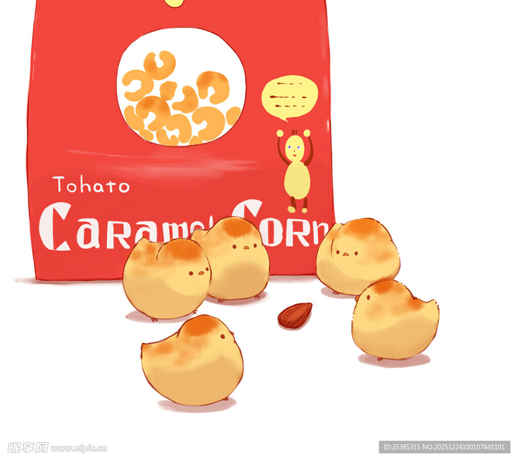 焦糖爆米花零食展示