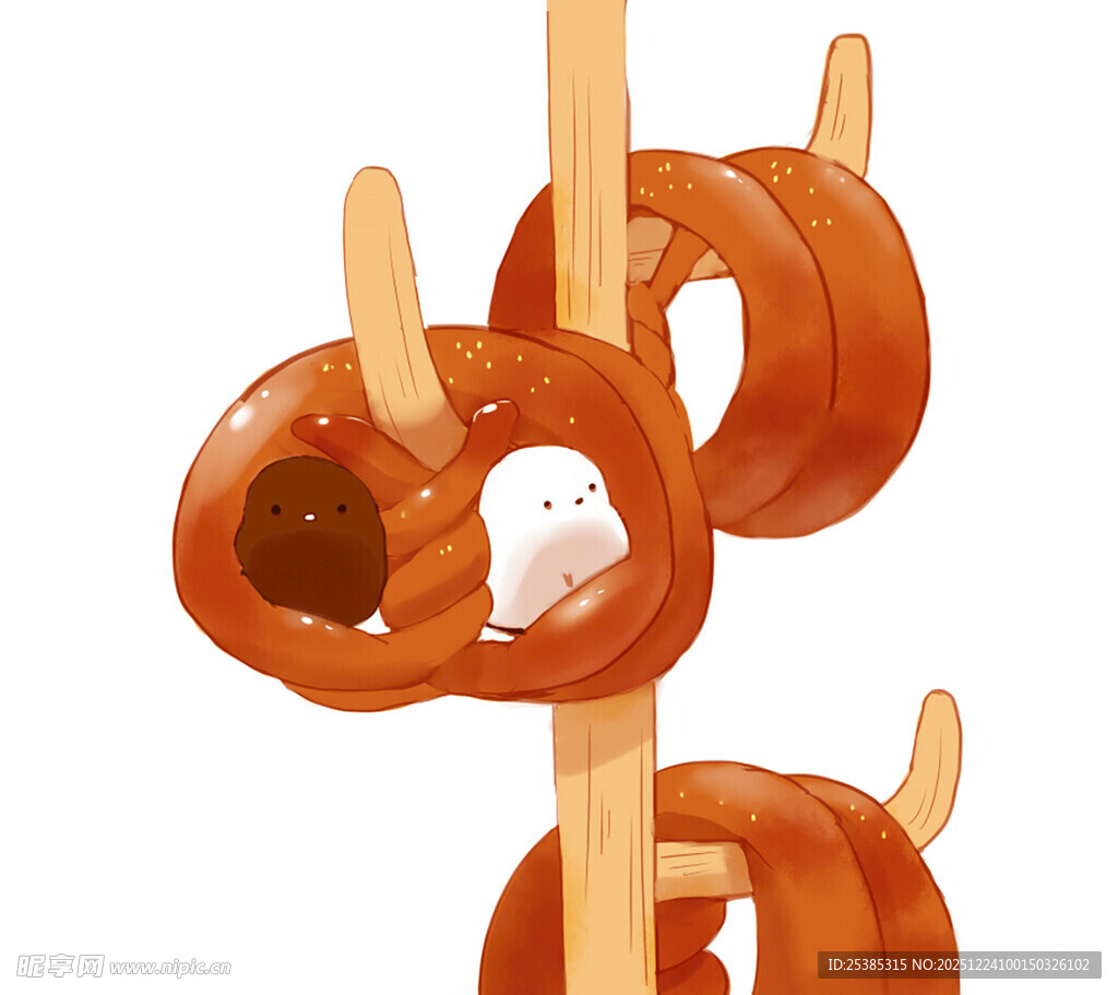 仓鼠在面包圈玩具上玩耍