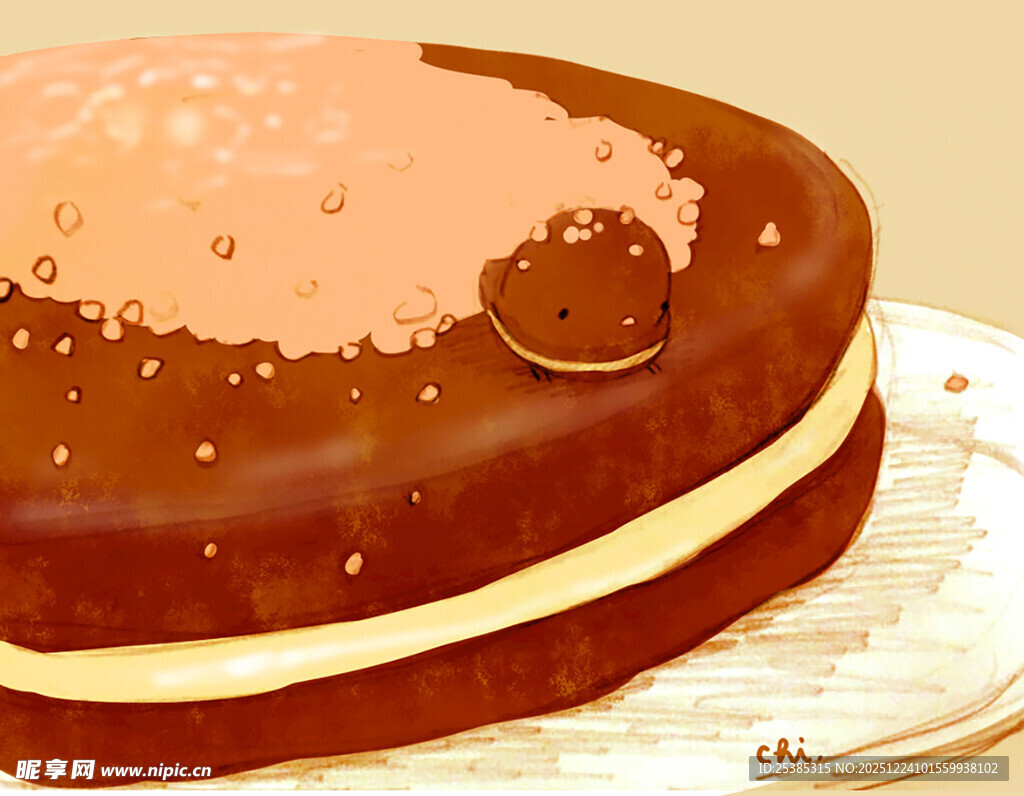 美味巧克力夹心蛋糕