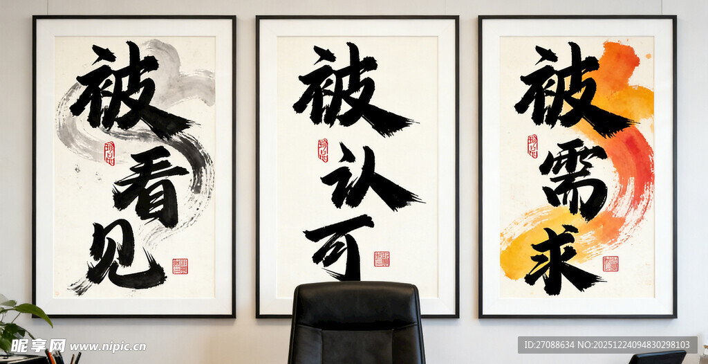 书法作品 办公室宣传画