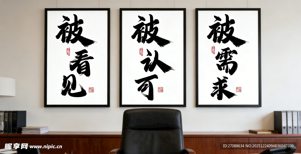 办公室励志书法装饰画