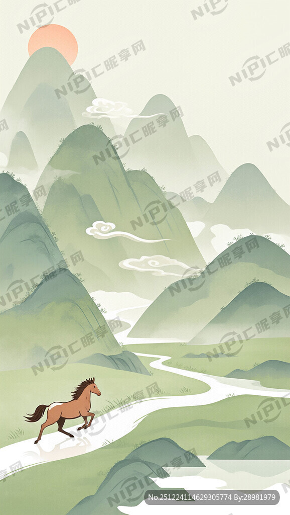 淡雅的中国风 矢量扁平 有祥云