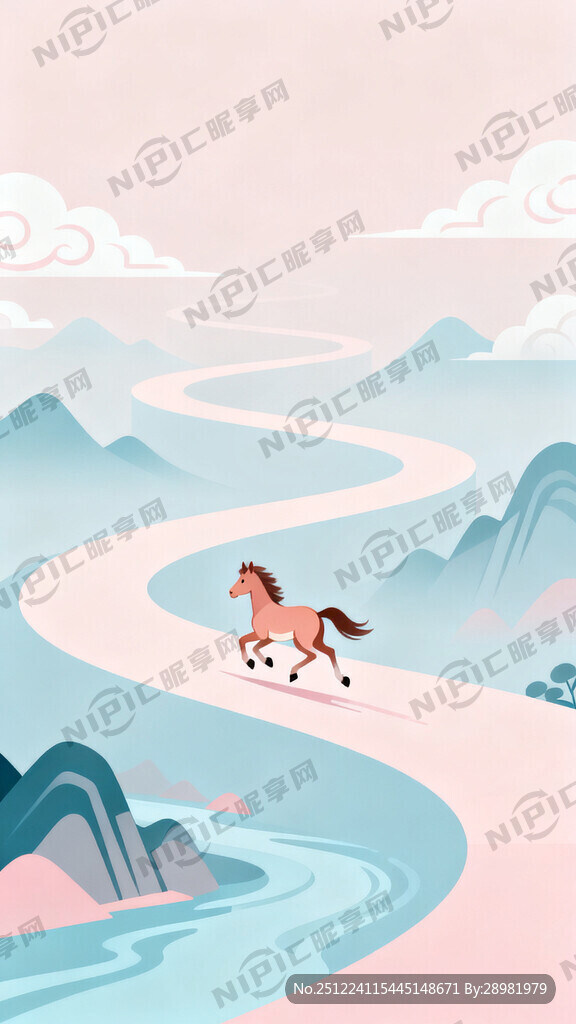 淡雅的中国风 矢量扁平化风格