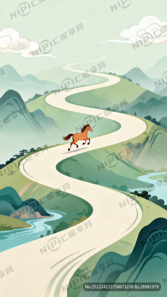 淡雅的中国风 矢量扁平化风格