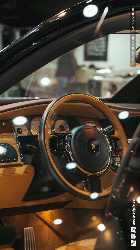 豪华汽车内饰特写