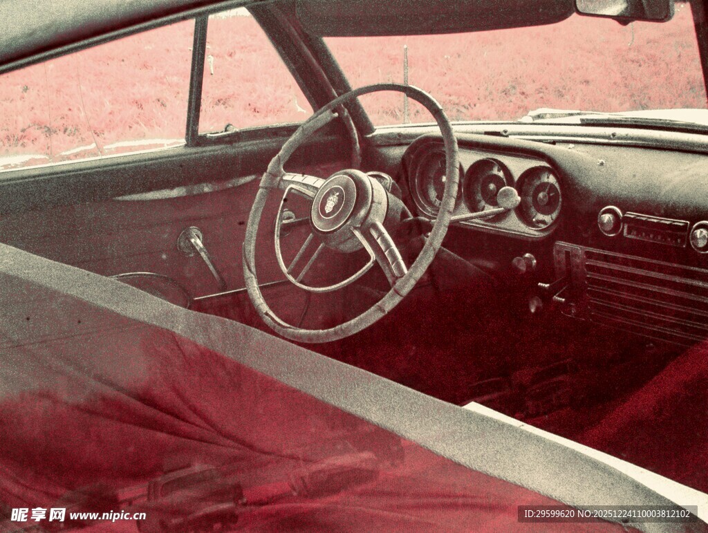 复古汽车内部精致细节