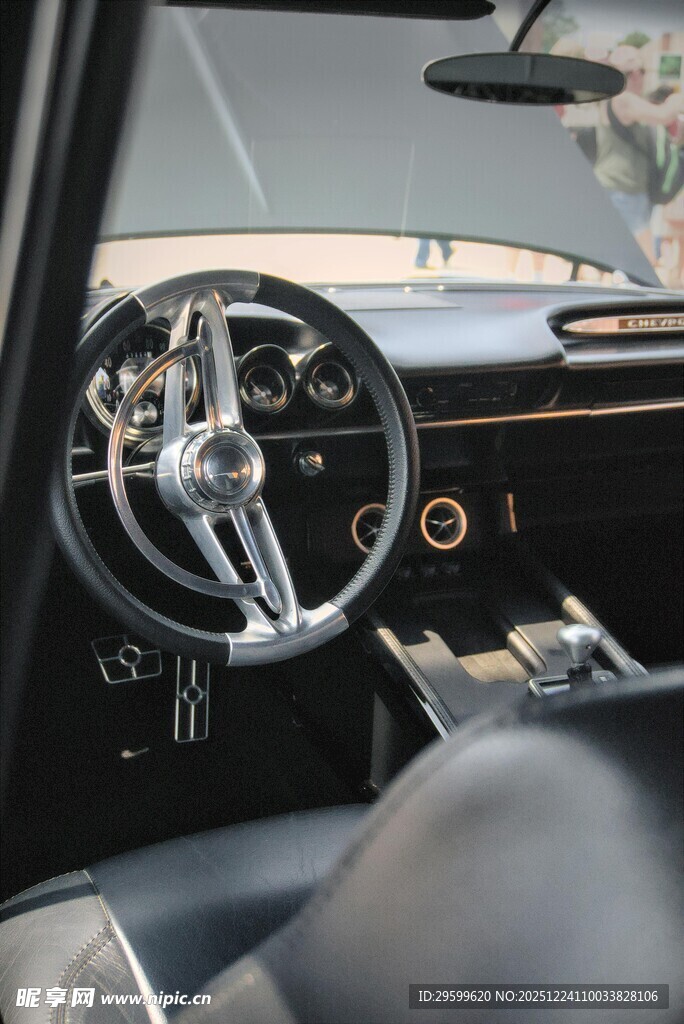 豪华汽车内饰特写