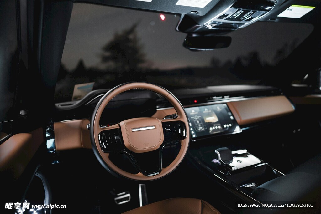 豪华汽车内饰精致细节