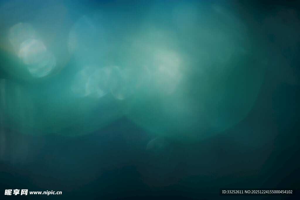 蓝绿色梦幻模糊背景图
