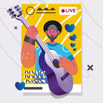 弹吉他的活力音乐人