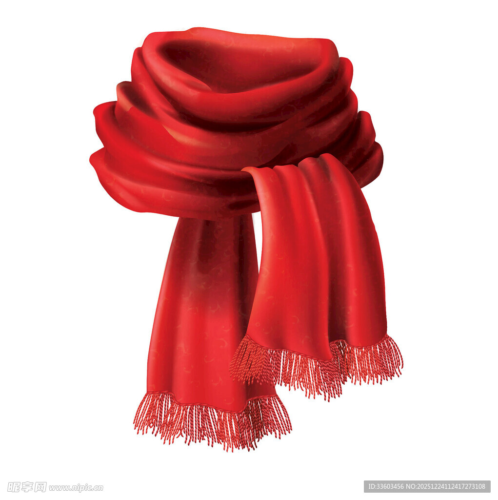 红色流苏围巾