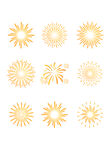 金色太阳形状装饰图案