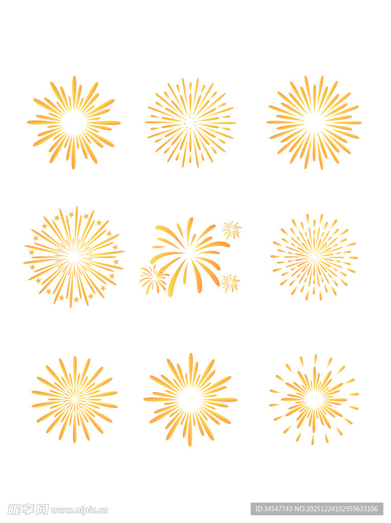 金色太阳形状装饰图案