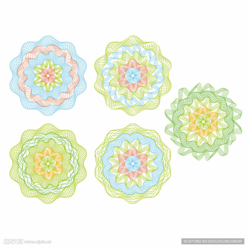 多彩手绘花朵图案设计