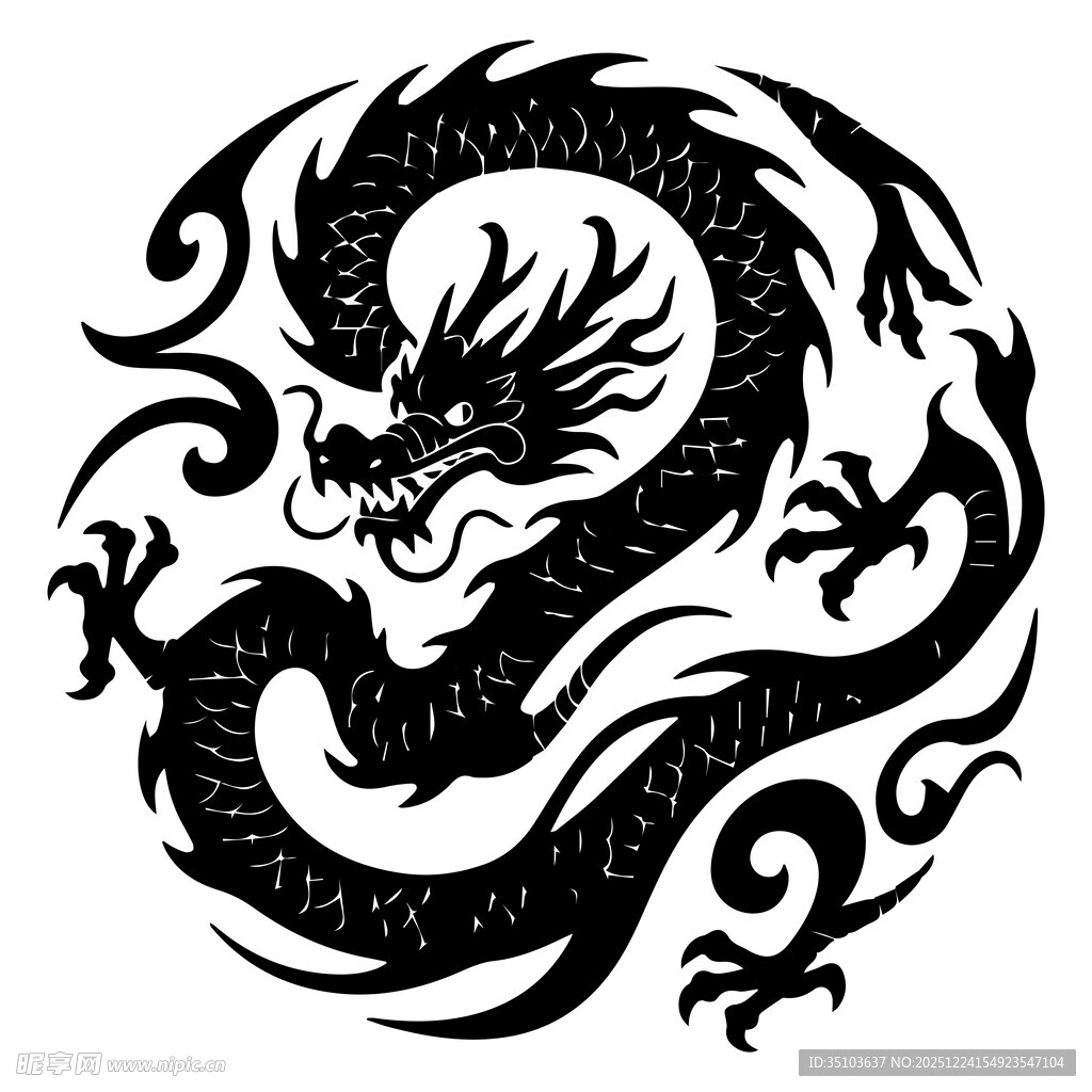 中式传统龙纹图案设计