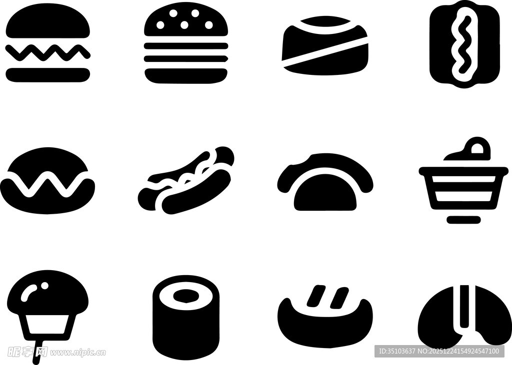 多样美食图标集合