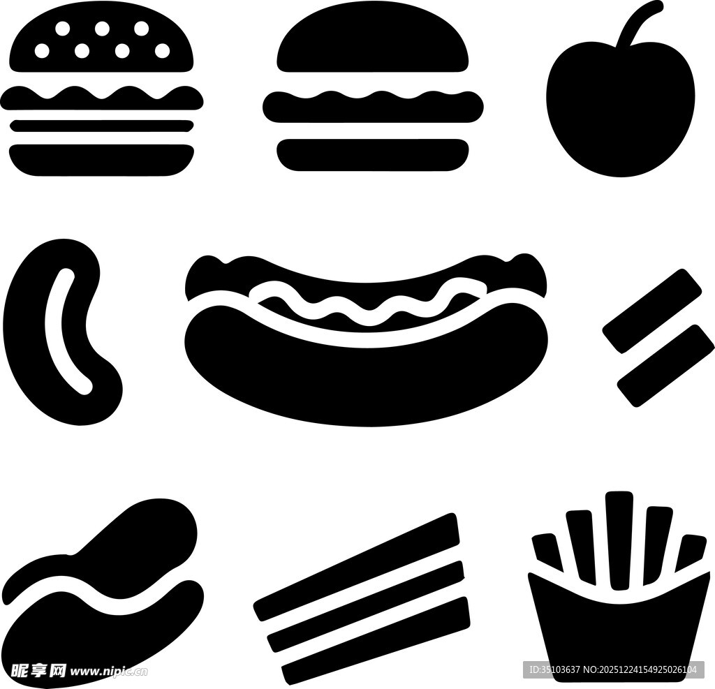 经典快餐图标集合