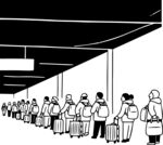 高铁大厅旅客排队场景