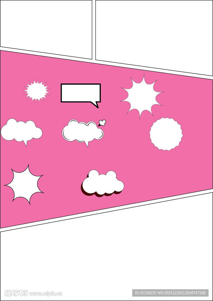 粉色背景云朵气泡素材