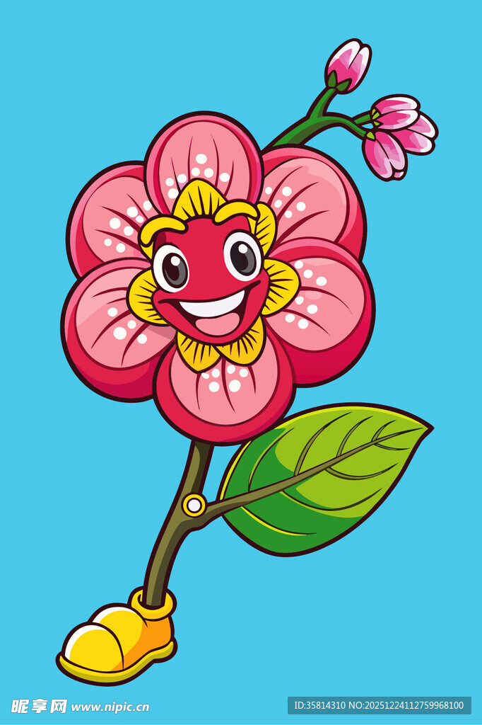 可爱花朵卡通形象