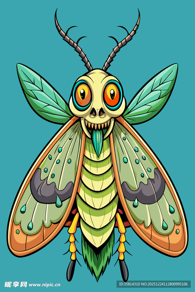 彩色卡通昆虫插画形象