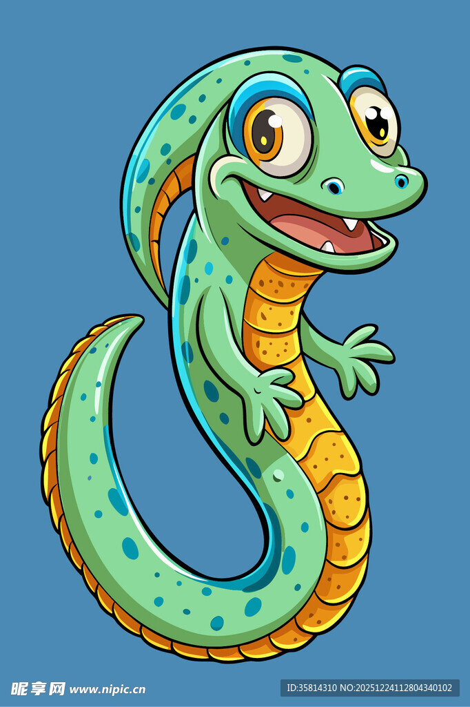 可爱卡通蜥蜴形象展示