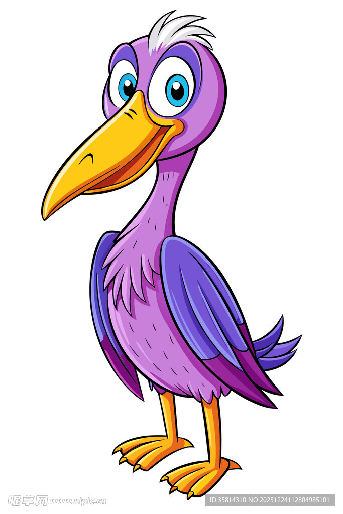 可爱紫色卡通鸟