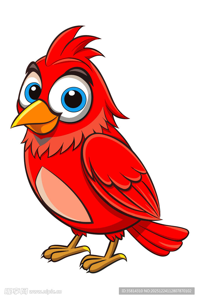 可爱红色卡通小鸟