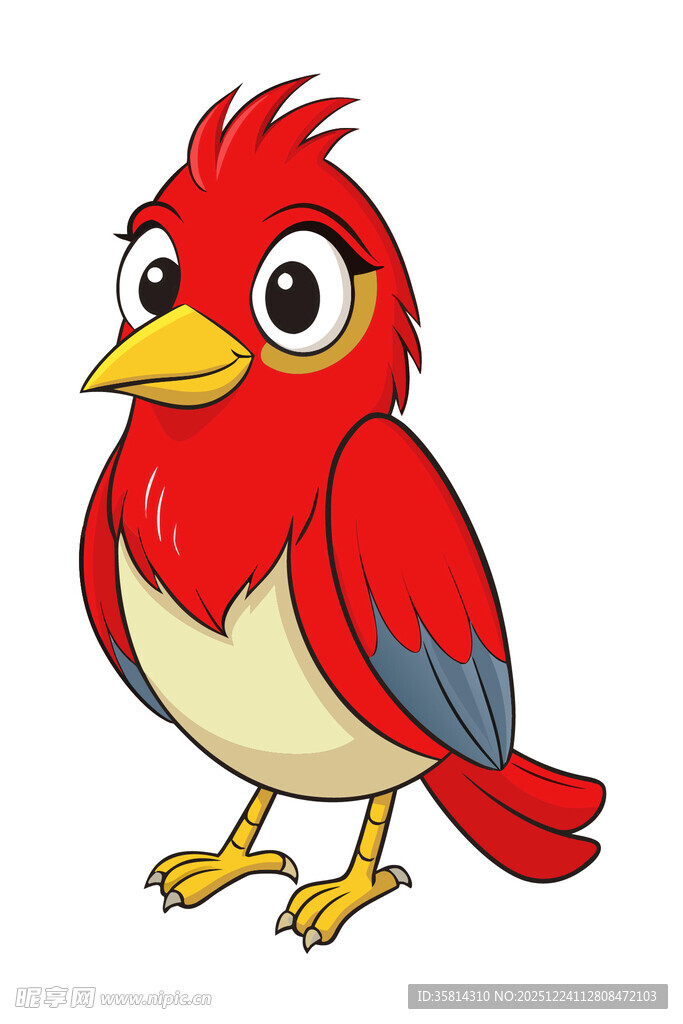 红色小鸟卡通形象