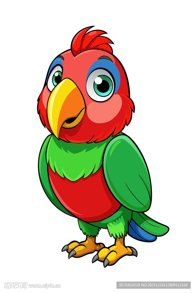 彩色鹦鹉卡通形象