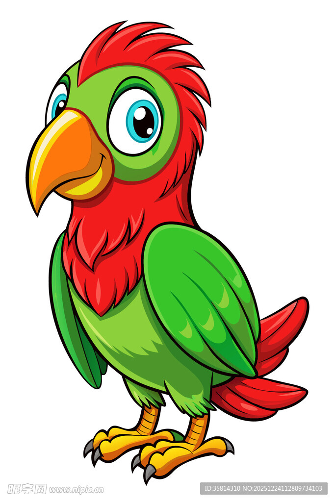 可爱卡通鹦鹉形象